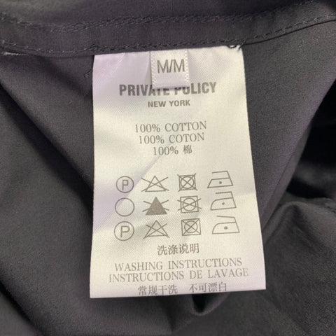 PRIVATE POLICY Size M Black Cotton Patch Pockets Cargo Vest Long Sleeve Shirt