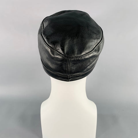MR. S LEATHER Size M Black Leather Miner Cap Hat