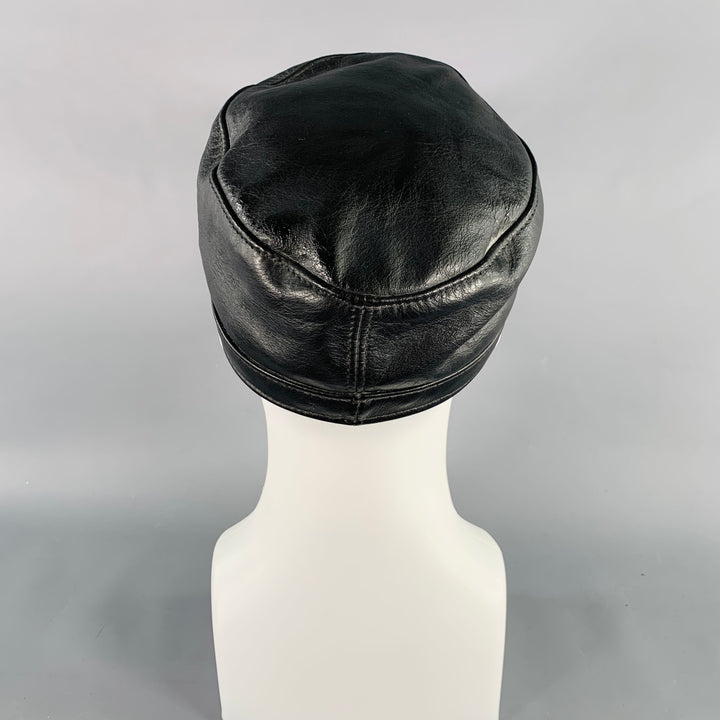 MR. S LEATHER Size M Black Leather Miner Cap Hat