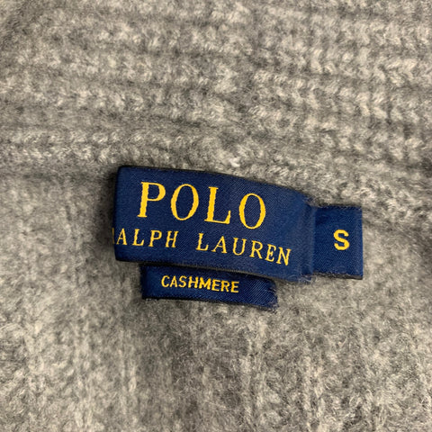 RALPH LAUREN Size S Grey Knit Cashmere Shawl Cardigan