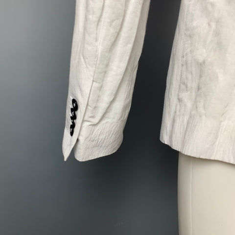 INCONDITIONNEL Taille XL Manteau de sport en acétate / viscose froissé blanc