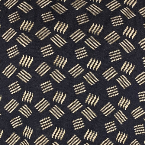 ARMANI COLLEZIONI Pull ras du cou en maille de coton mélangé bleu marine et ivoire Taille L
