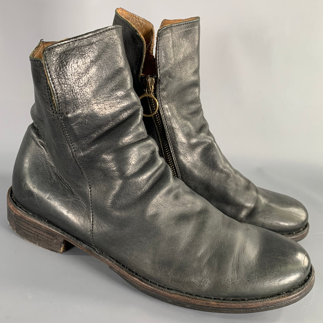 FIORENTINI + BAKER Size 9 -Eternity Elf- Black Leather Side Zipper Boots