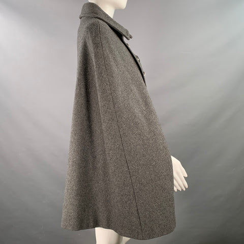 A.P.C. Size M Grey Double Breasted Twill Cape