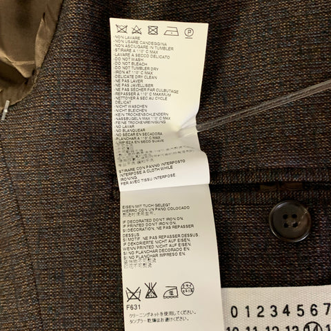 MAISON MARGIELA Size 42 Brown Blue Melange Wool Blend Sport Coat
