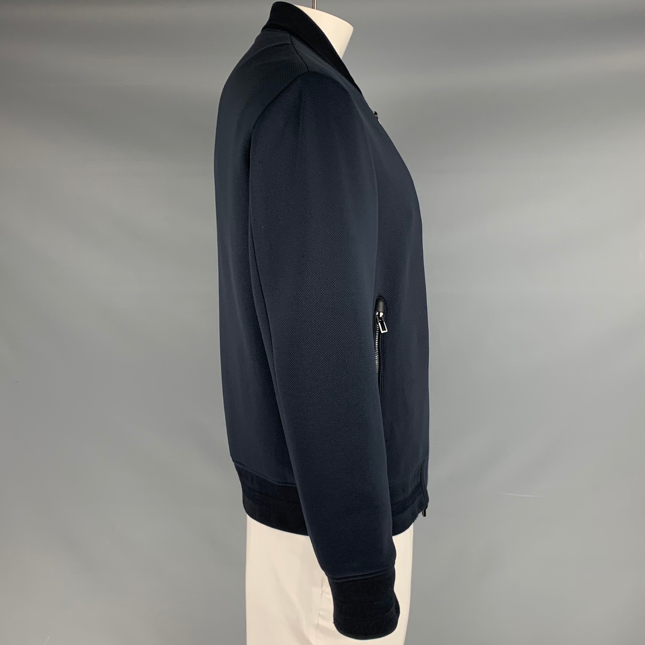 EMPORIO ARMANI Size 42 Black Polyester Blend Bomber Jacket – Sui