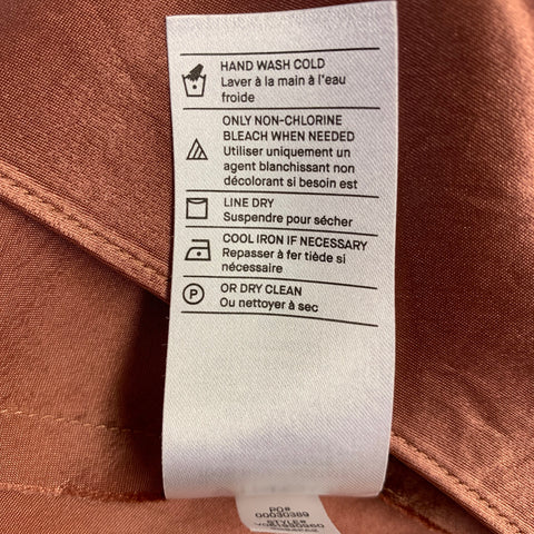 VINCE Size S Orange Japanese Satin Midi Slip Skirt