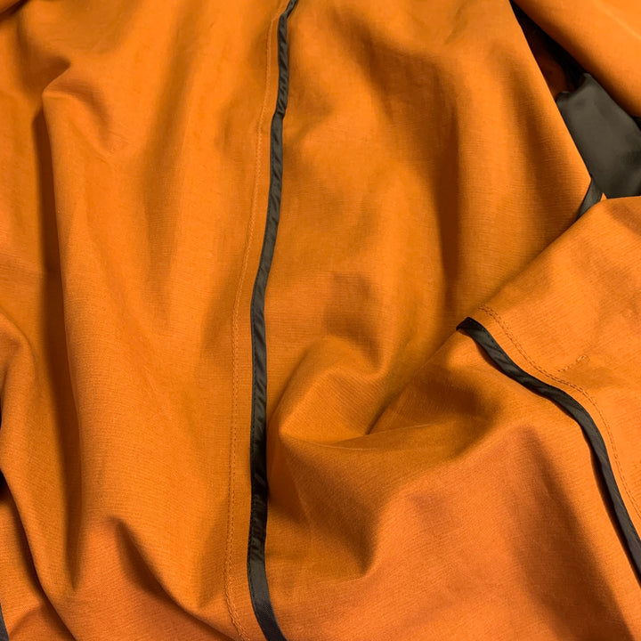 HARDY AMIES Size 44 Rust Orange Cotton Double Breasted Belted Trenchcoat