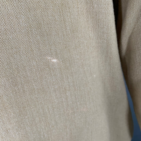 TURNBULL & ASSER Size XL Beige Herringbone Cotton 2 Pockets Long Sleeve Shirt