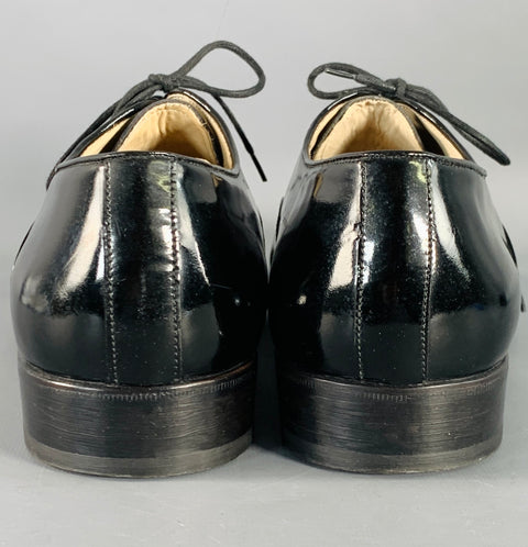 CHURCH'S Size 11.5 Black Patent Leather Oxford Lace-Up Shoes