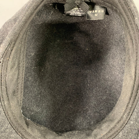 VINTAGE Grey Charcoal Felt Wool Flat Cap Hat