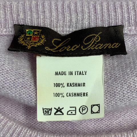 LORO PIANA Size M Purple Lavender Cashmere Crew Neck Sweater