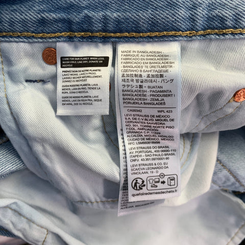 LEVI STRAUSS Size 32 Blue Cotton Wide Leg Distressed Raw Edge Jeans