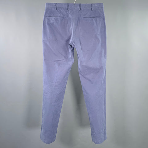 INCOTEX Size 32 Blue Grey Cotton Flat Front Jeans