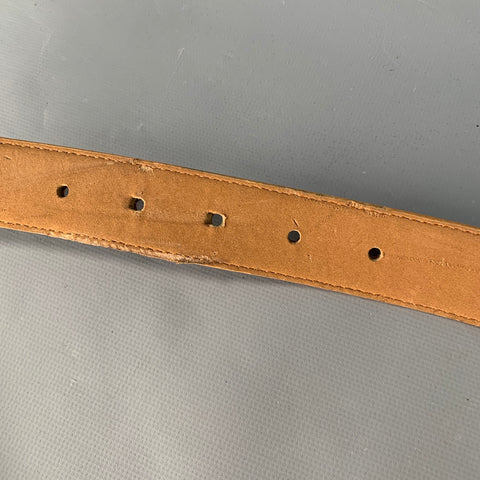 NEIMAN MARCUS Size 32 Camel Silver Leather Belt
