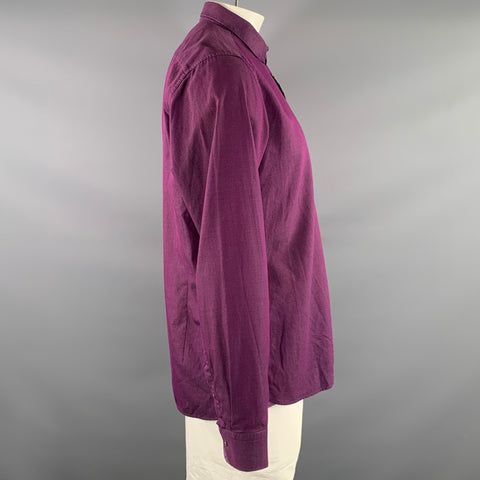 TED BAKER Size M Purple Spotted Cotton Long Sleeve Shirt