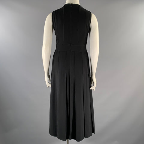 BURBERRY FW2018 Aria Size 12 Black Viscose Elastane Sleeveless Long Dress