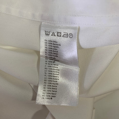 ETON Size S White Solid Cotton Button Up Long Sleeve Shirt