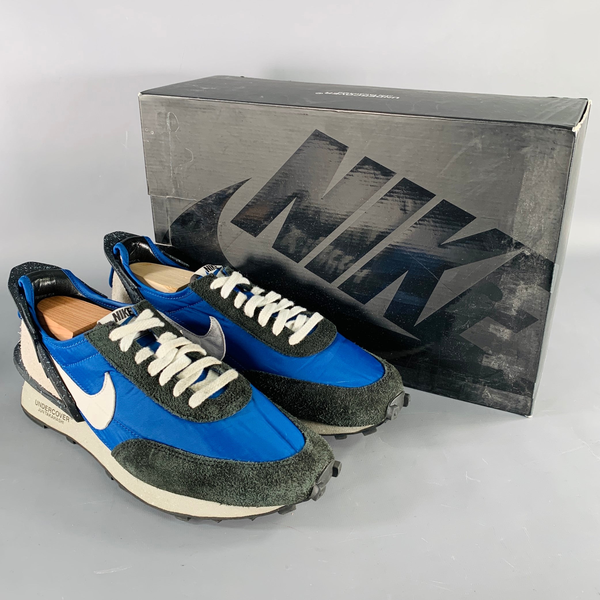 UNDERCOVER x NIKE Size 10.5 Black Blue Color Block Nylon Lace-Up