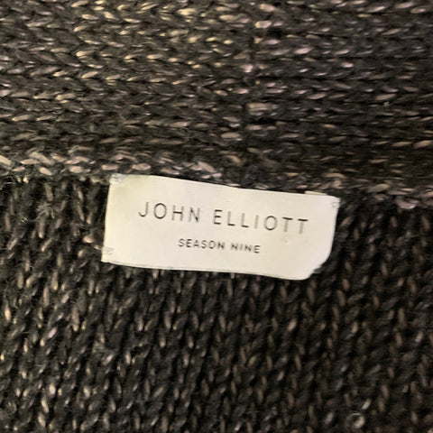 JOHN ELLIOTT Size XL Grey Black Knit Linen  Cotton Cape Cardigan