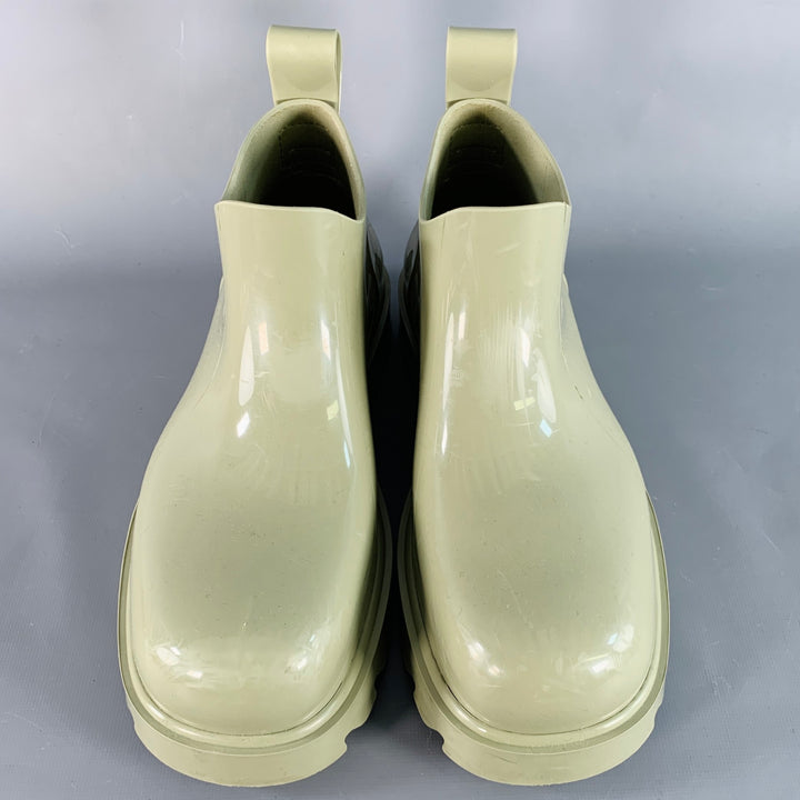 BOTTEGA VENETA Size 10 Green Sage Rubber Track Sole Rain Boots