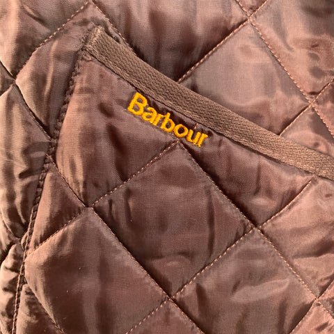 BARBOUR Size XL Brown Quilted Nylon Snaps Jacket