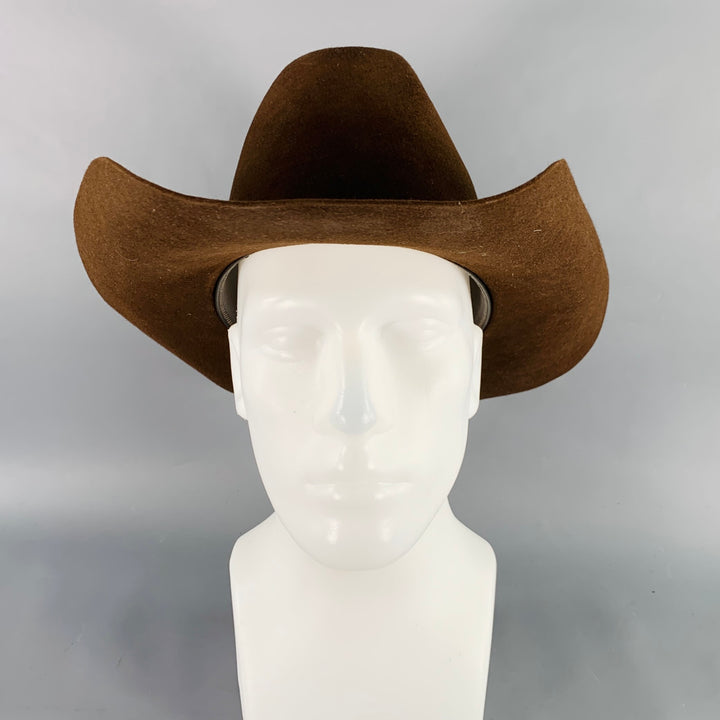 STETSON Size 7 1/4 Brown Felt Cowboy Hat