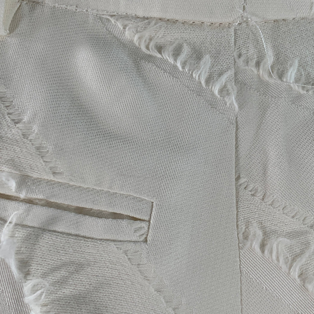 ZADIG & VOLTAIRE Size XS White Viscose Cotton Textured Tapered Zip Fly Dress Pants