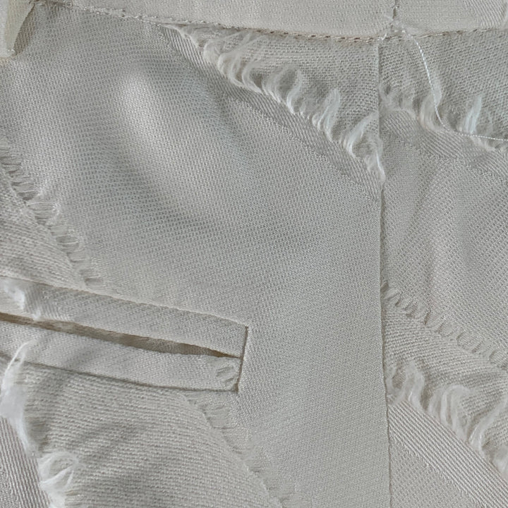 ZADIG & VOLTAIRE Size XS White Viscose Cotton Textured Tapered Zip Fly Dress Pants