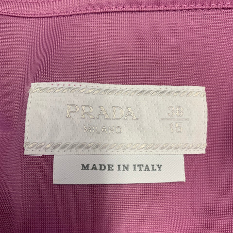 PRADA Size 38 Purple Lilac Ruffle One Pocket Long Sleeve Shirt
