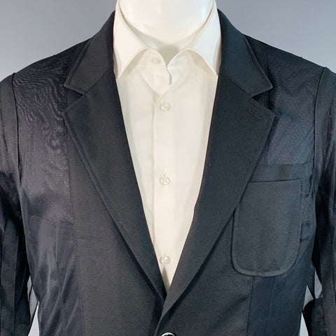 ANREALAGE Size M Black Wool Oversized Tulle Ribbon Jacket