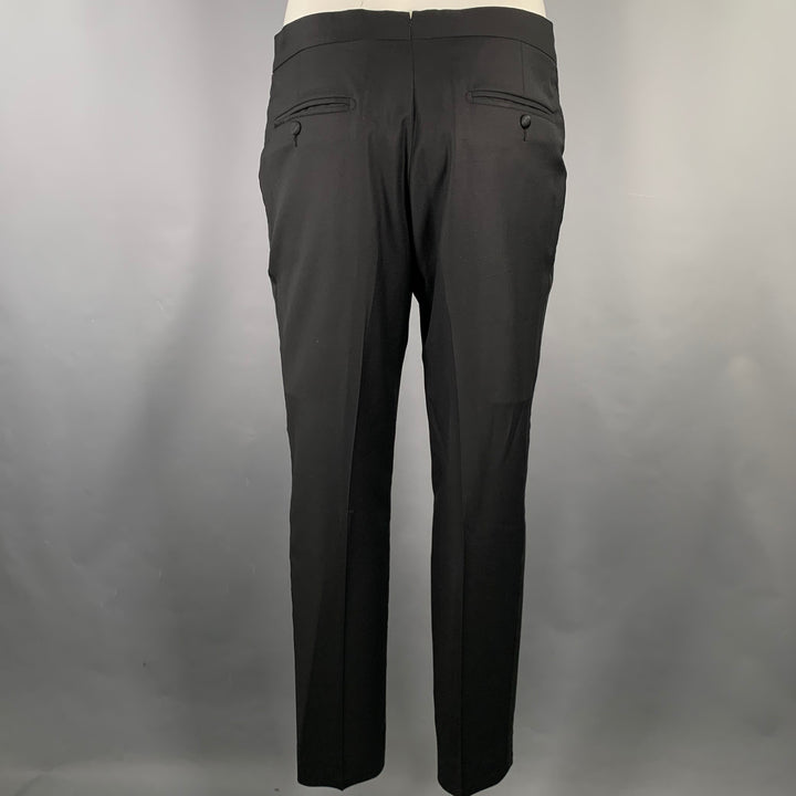 TED BAKER Size 40S Black Wool Mohair Tuxedo Suit