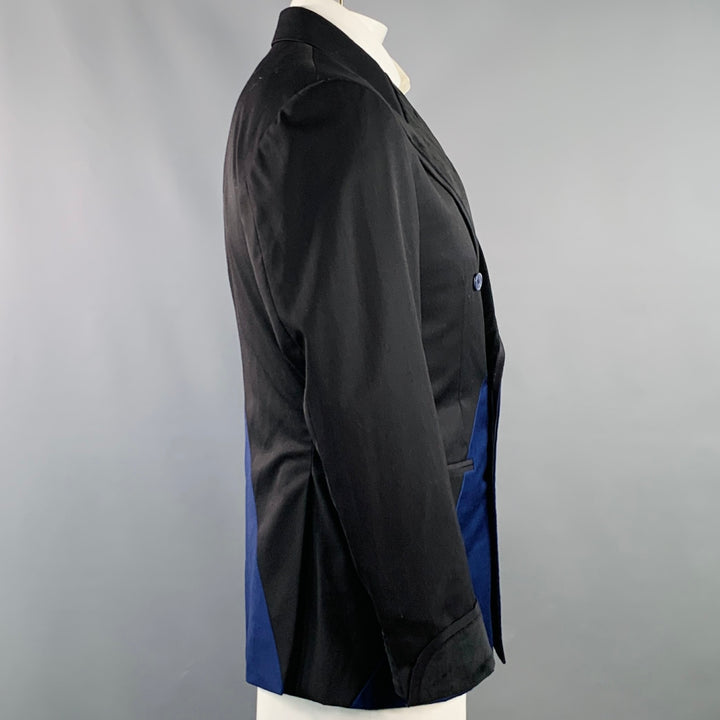 RICHFRESH Size 42 Navy Black Two Toned Double Breasted Peak Lapel Sport Coat