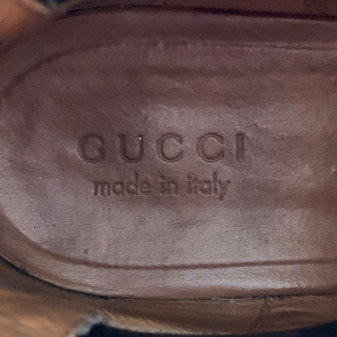 GUCCI Size 12.5 Black Mixed Materials Leather Pull On Boots