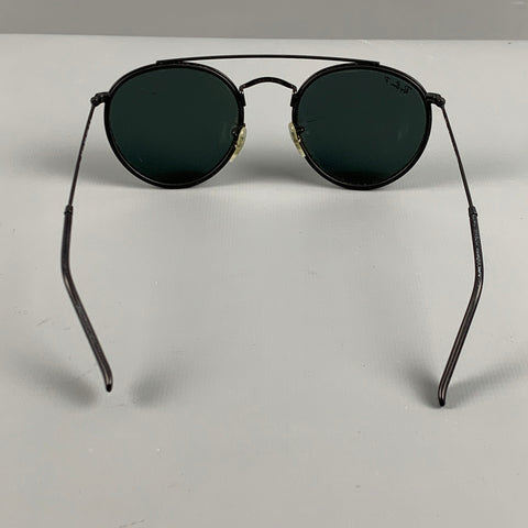 RAY-BAN Round Double Bridge RB 3647-N Black Sunglasses