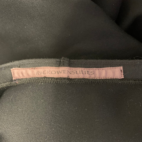 RICK OWENS Size 2 Black Nylon Eastane Ruched Asymmetrical Mini Skirt