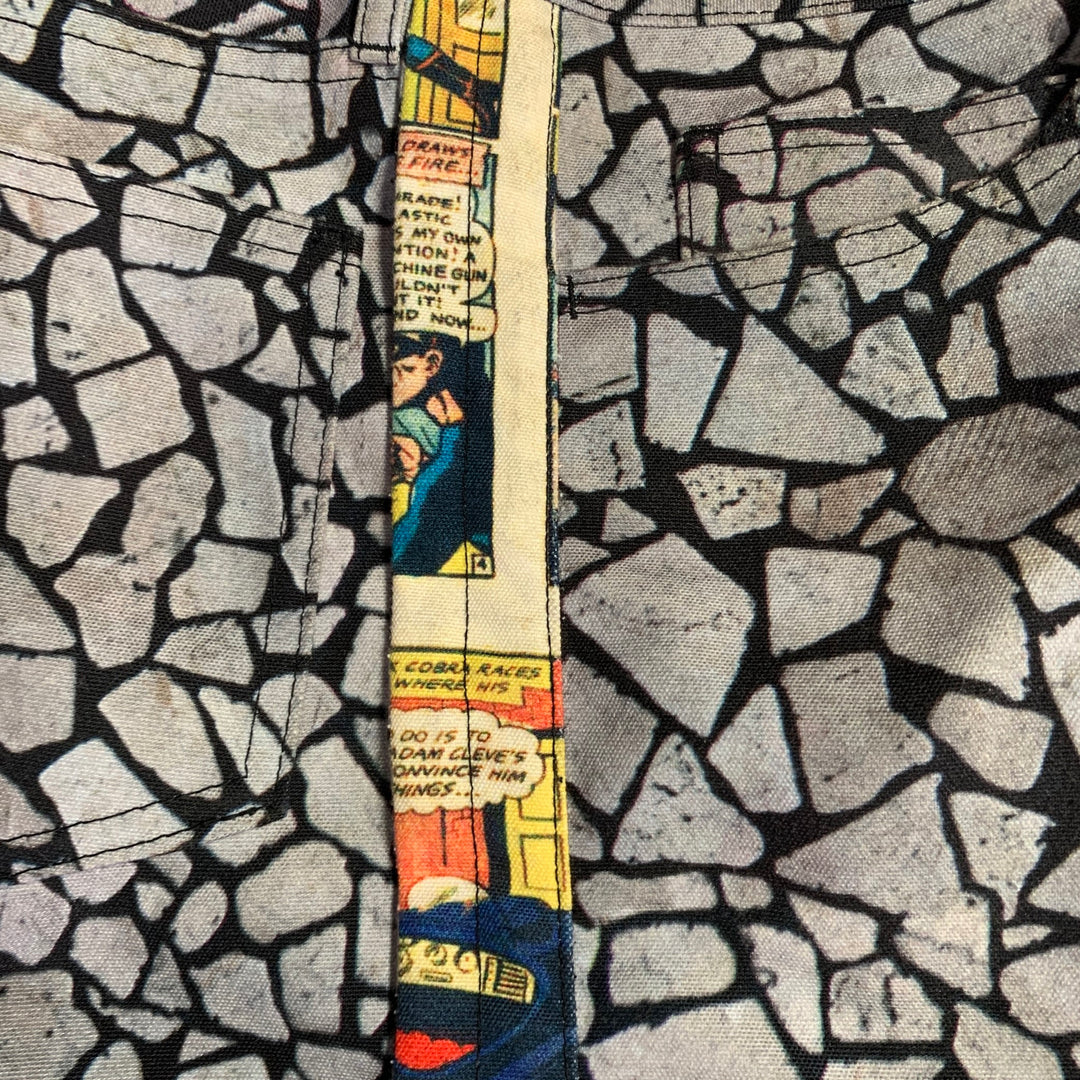 COMME des GARCONS HOMME PLUS Fall 2018 Size S Grey Multi Color Comic Denim Jeans