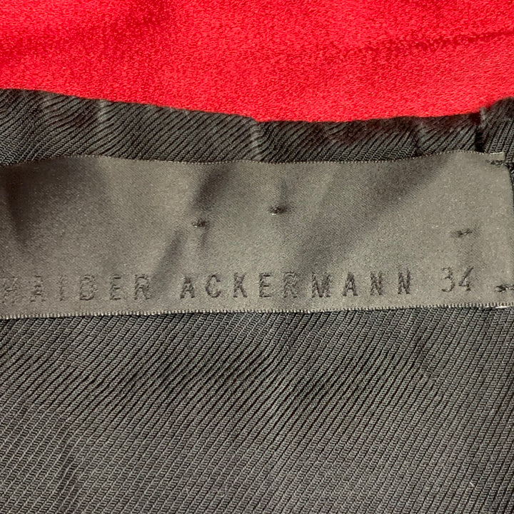 HAIDER ACKERMANN Size S Red Acetate Blend Satin Raglan Sleeve Coat