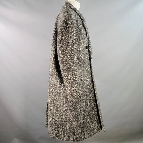 ISABEL MARANT Size 40 Denton Black White Herringbone Tweed Wool Blend Coat