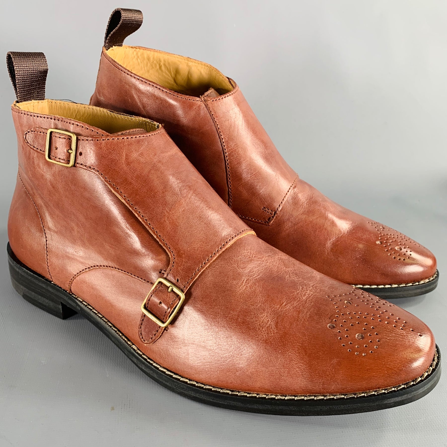 Cole Haan Cambridge Monk Leather Perforated Double Strap Boots Brown Size 11M 35b42a621d94f83996bb929e8760dc  main image 2