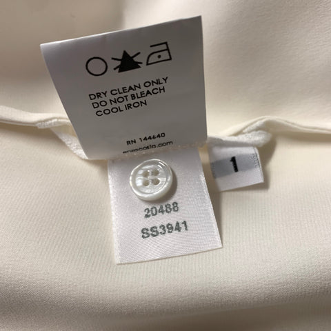 ENZA COSTA Size S White Silk Button Up Blouse