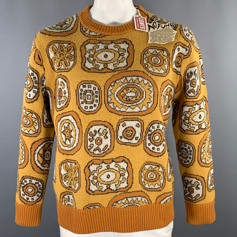 LEVI'S VINTAGE Size XL Tan Yellow Knitted Wool Blend Crewneck Sweater