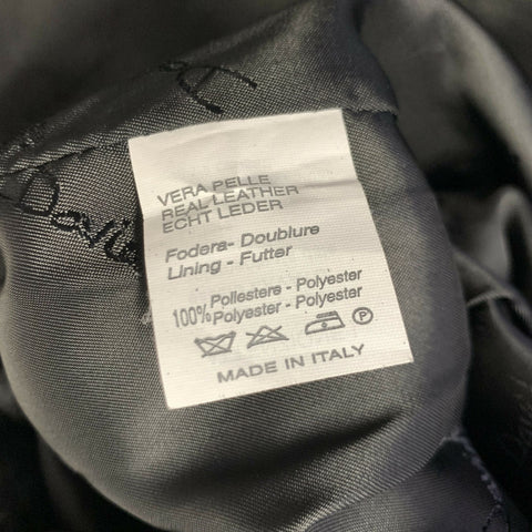 DAVIDE CERASI Size 44 Grey Quilted Leather Zip Up Jacket