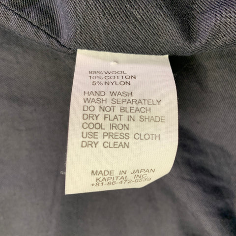Manteau trapèze KAPITAL taille S en laine mélangée bleu marine