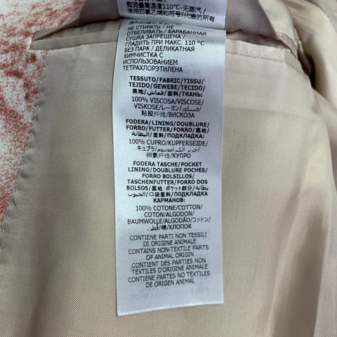 ALEXANDER MCQUEEN SS21 Size 38 Pink White Print Viscose Double Breasted Suit