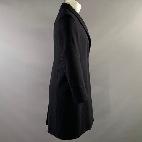 JIL SANDER FW2002 Size 2 Navy Wool Blend Trench Coat