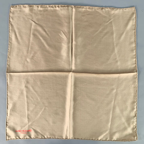 TURNBULL & ASSER Red Taupe Signature Silk Pocket Square