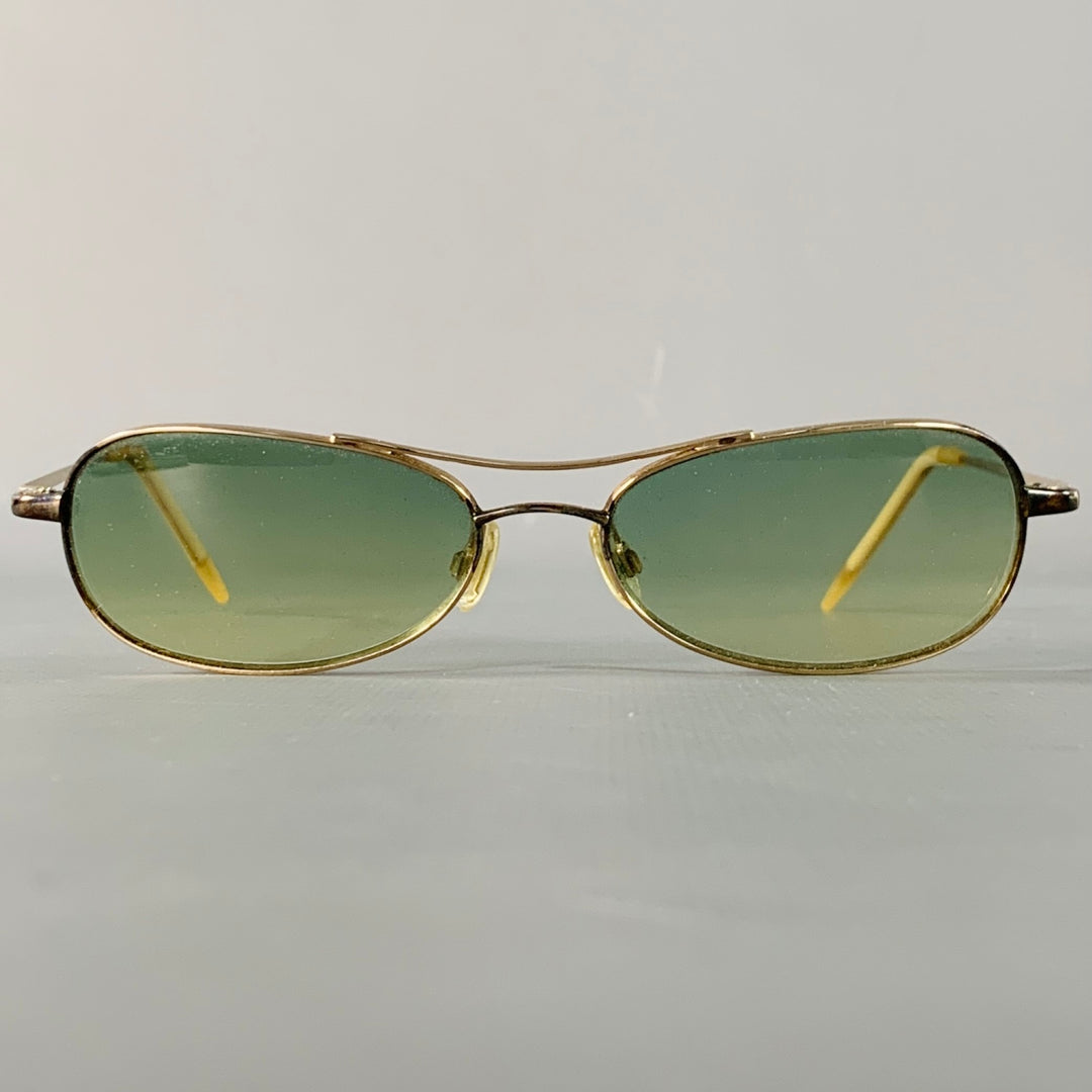 OLIVER PEOPLES Speedster Gold Metal Narrow Aviator Sunglasses