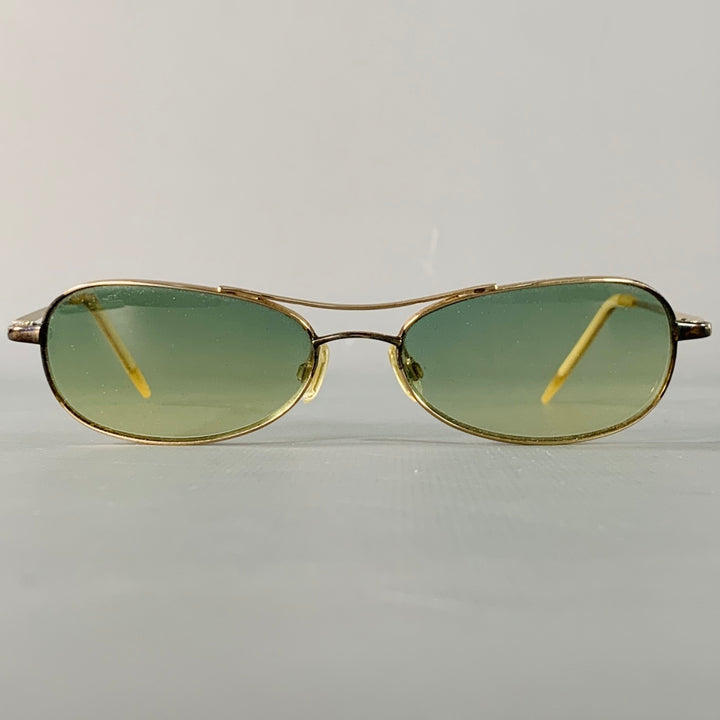 OLIVER PEOPLES Speedster Gold Metal Narrow Aviator Sunglasses