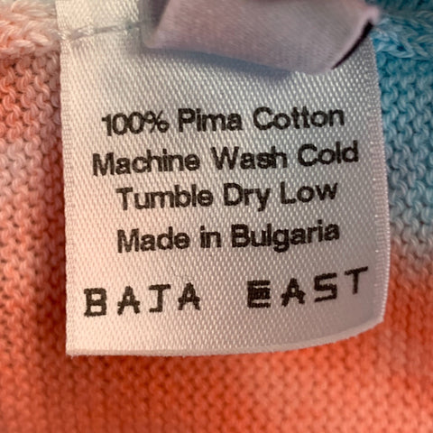 BAJA EAST Size XS Pink Blue Tie Dye Pima Cotton Open Front Cardigan